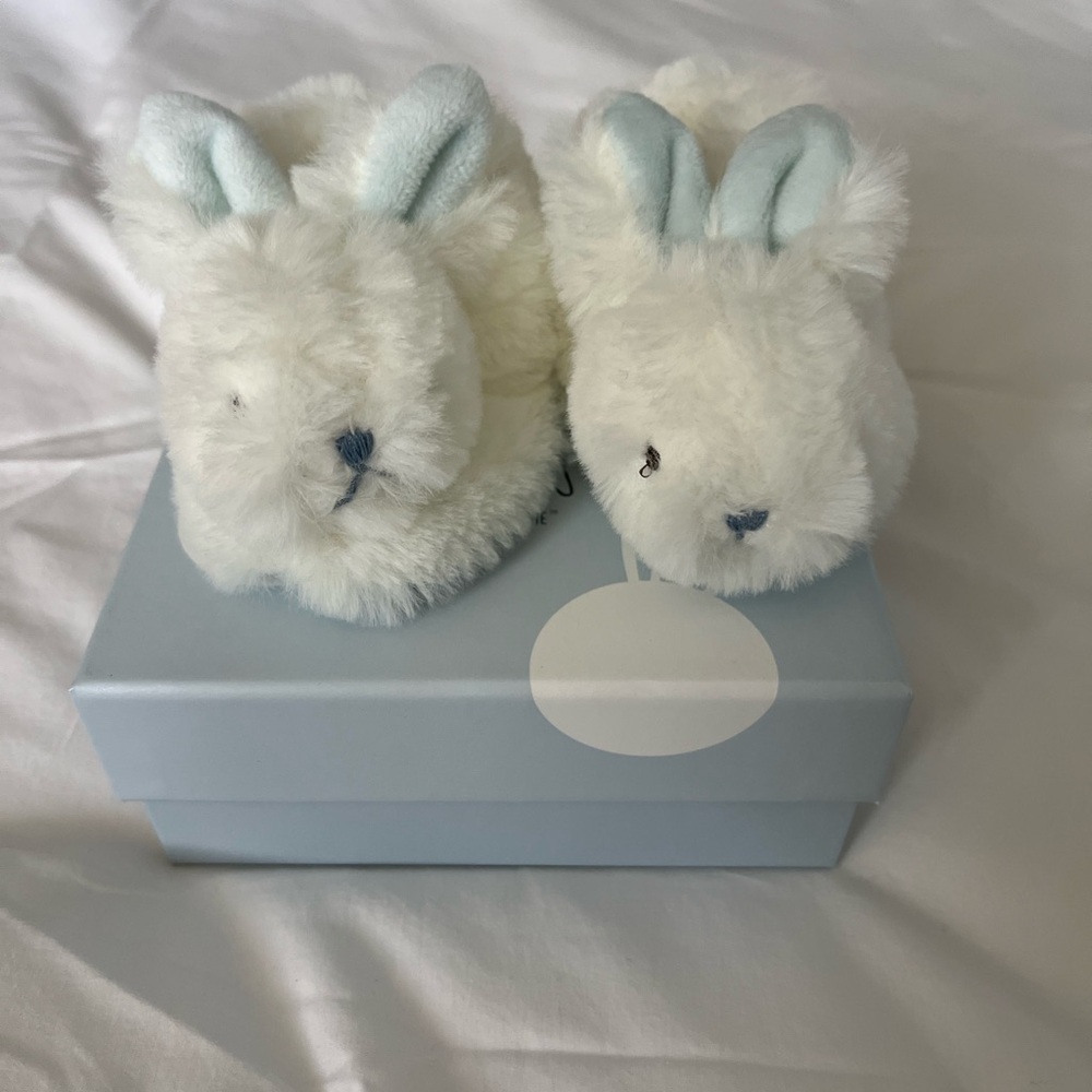 Bonton Doudou Bunny Slippers - White
